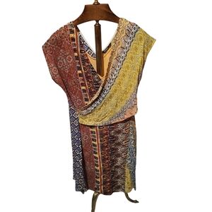 Desigual Colorful Short Sleeve Mini Dress Size 44 (Medium)